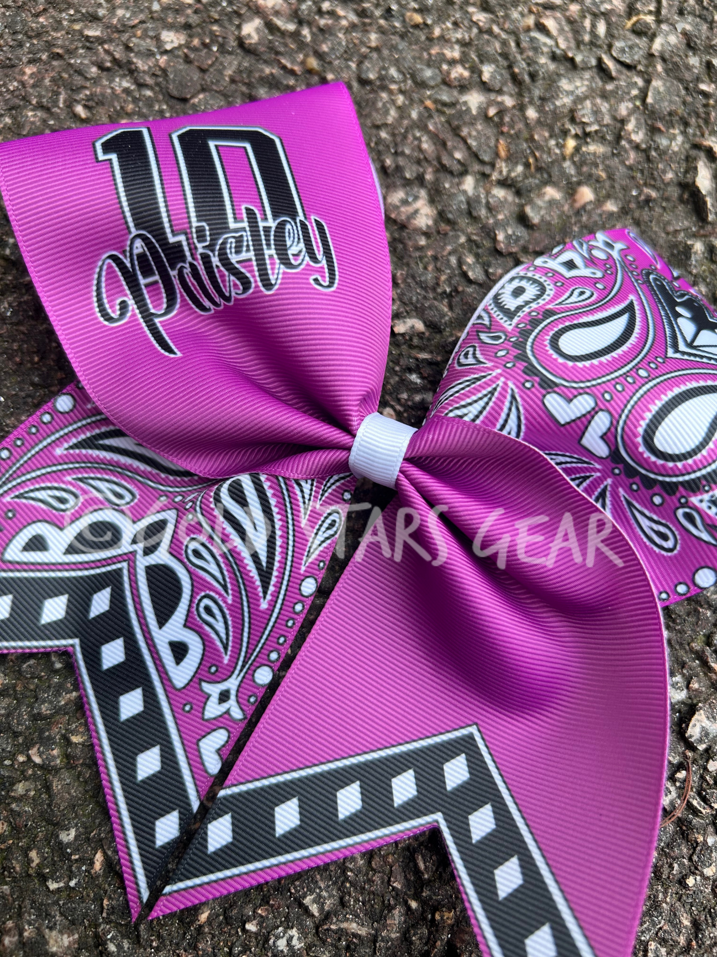 Personalized Cheer Bow with Bandana Accent