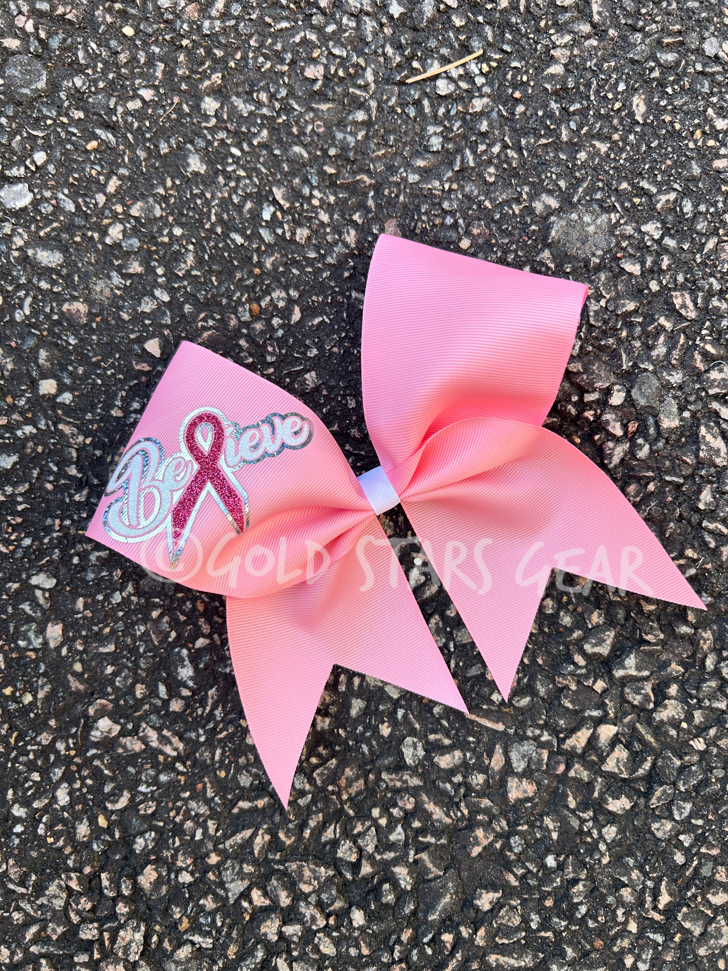 Holographic Breast Cancer Awareness Cheer Bow Series