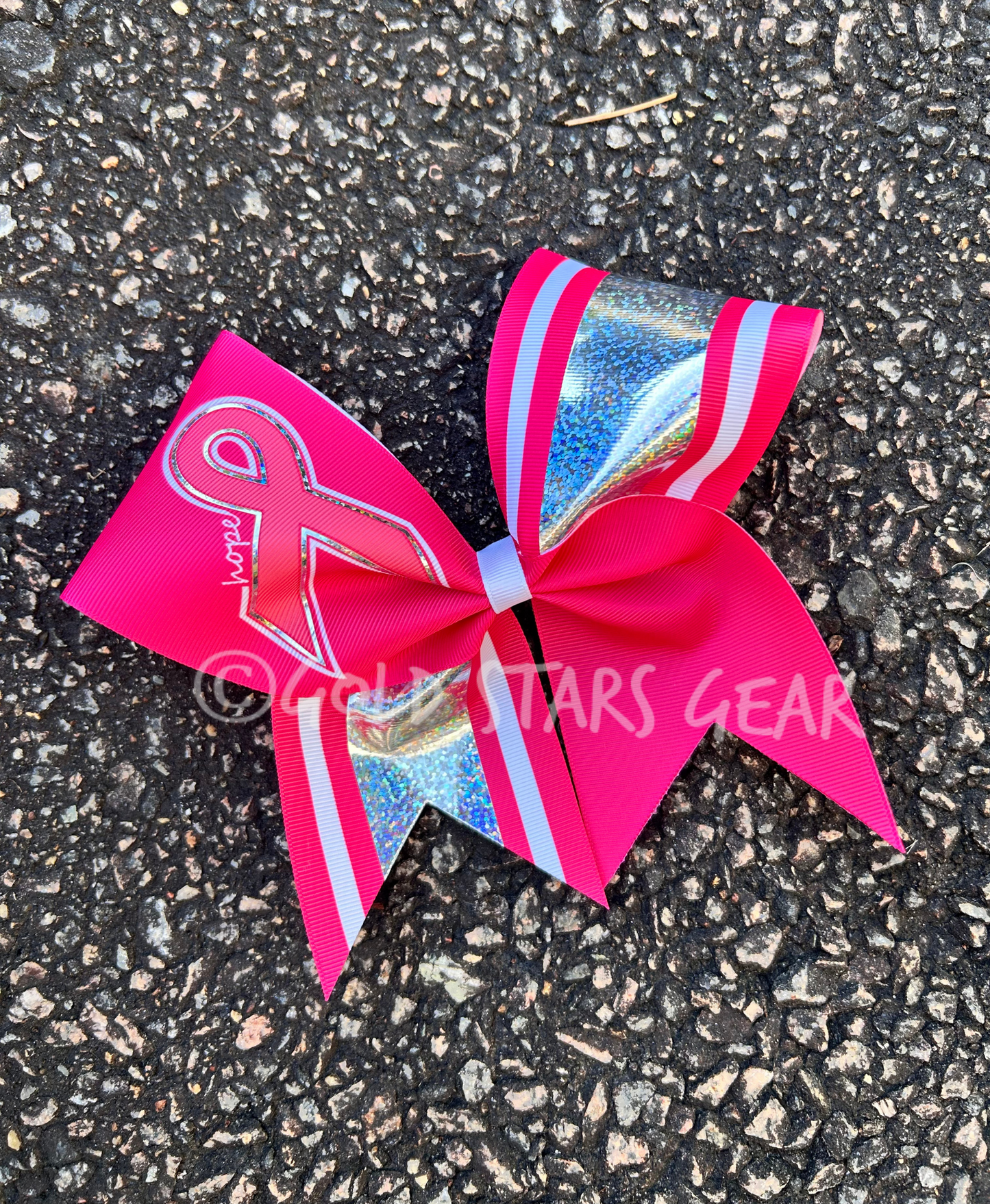 Holographic Breast Cancer Awareness Cheer Bow Series