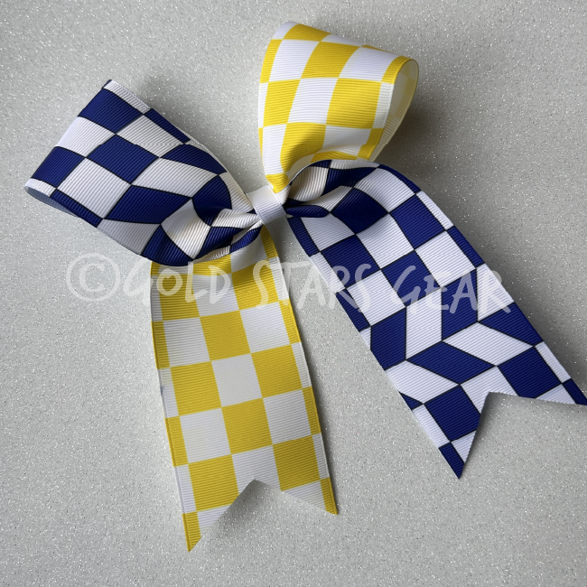 Checker Contrast - Cheer bow - Customizable