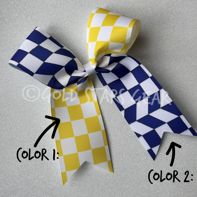Checker Contrast - Cheer bow - Customizable