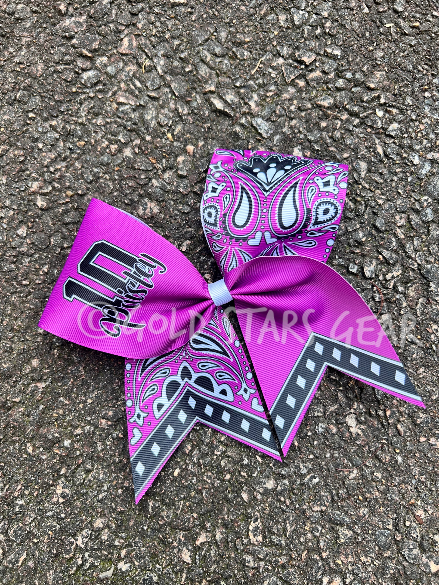 Personalized Cheer Bow with Bandana Accent