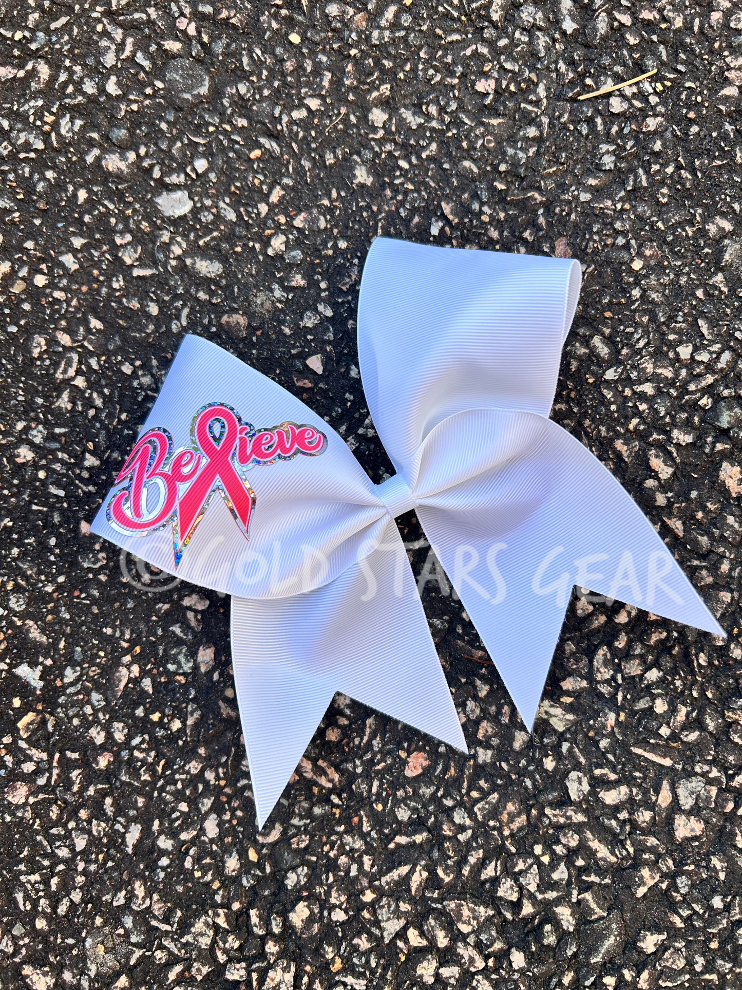 Holographic Breast Cancer Awareness Cheer Bow Series