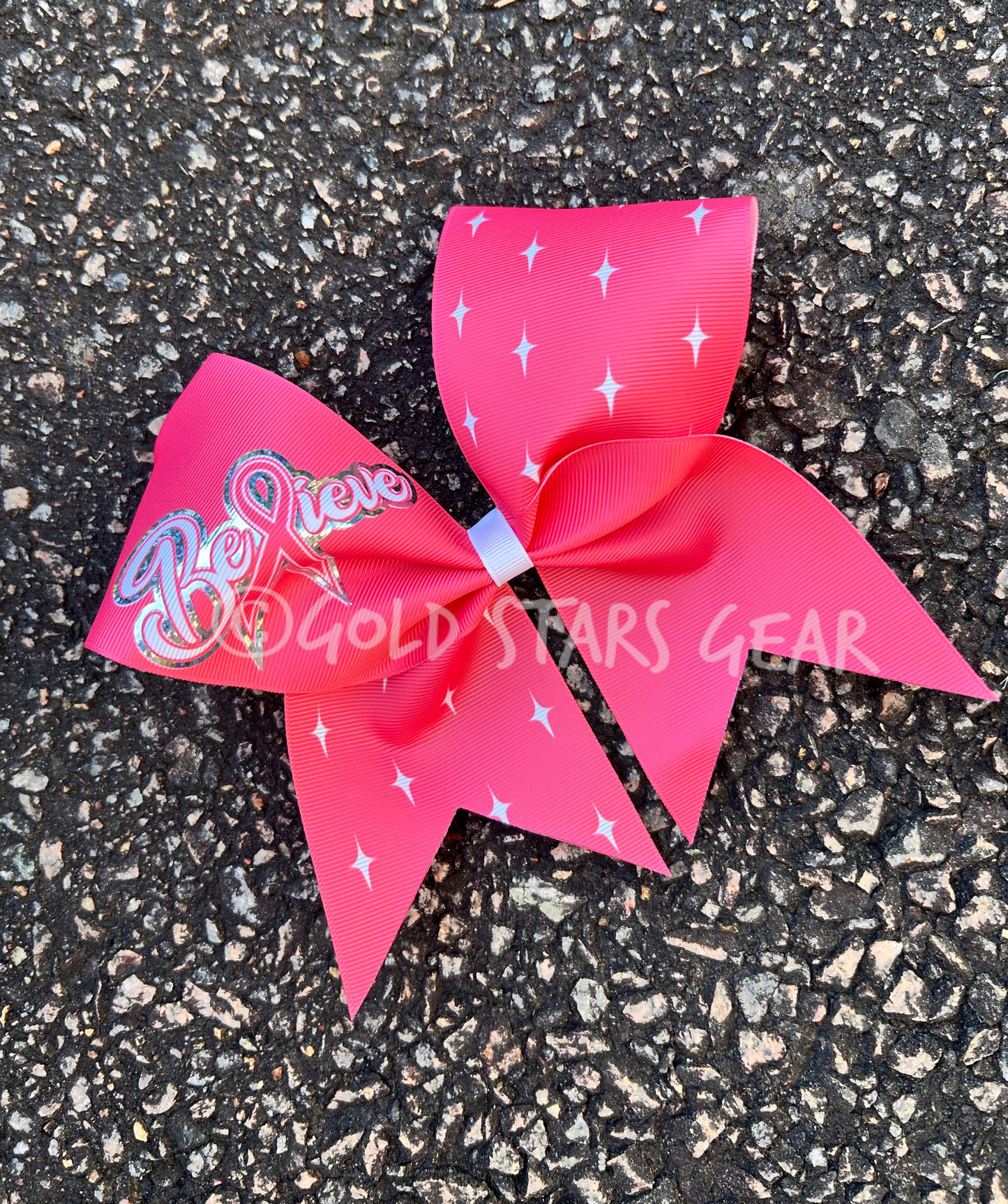 Holographic Breast Cancer Awareness Cheer Bow Series