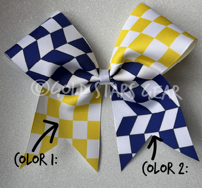 Checker Contrast 3" Ribbon- Cheer bow - Customizable
