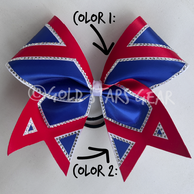Satin Cheer Bow with Rhinestones - Customizable
