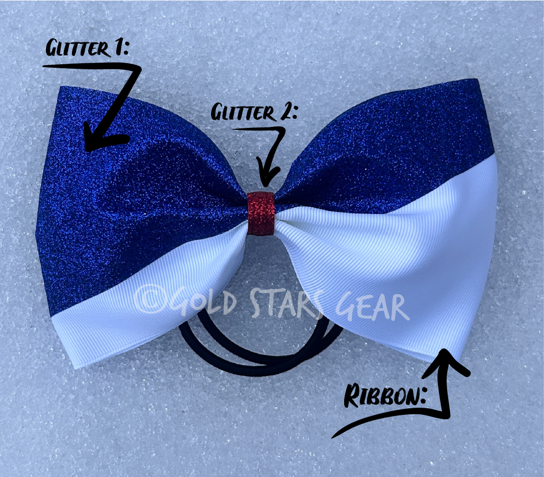 Glitter Block Tailless Cheer Bow