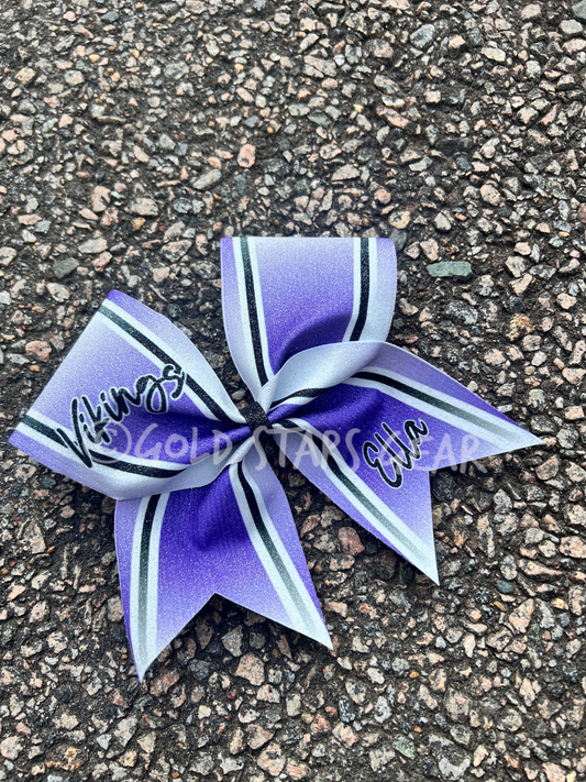 Athletic Stripes Customizable Glitter Cheer Bow