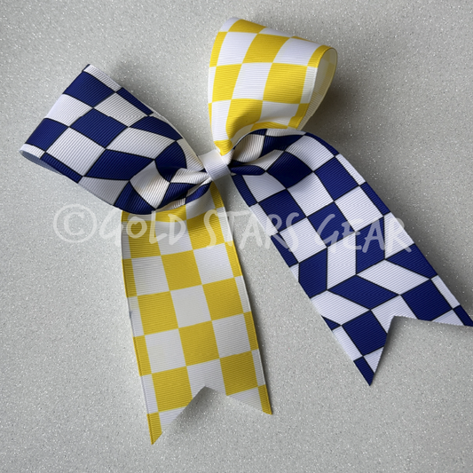 Checker Contrast - Cheer bow - Customizable