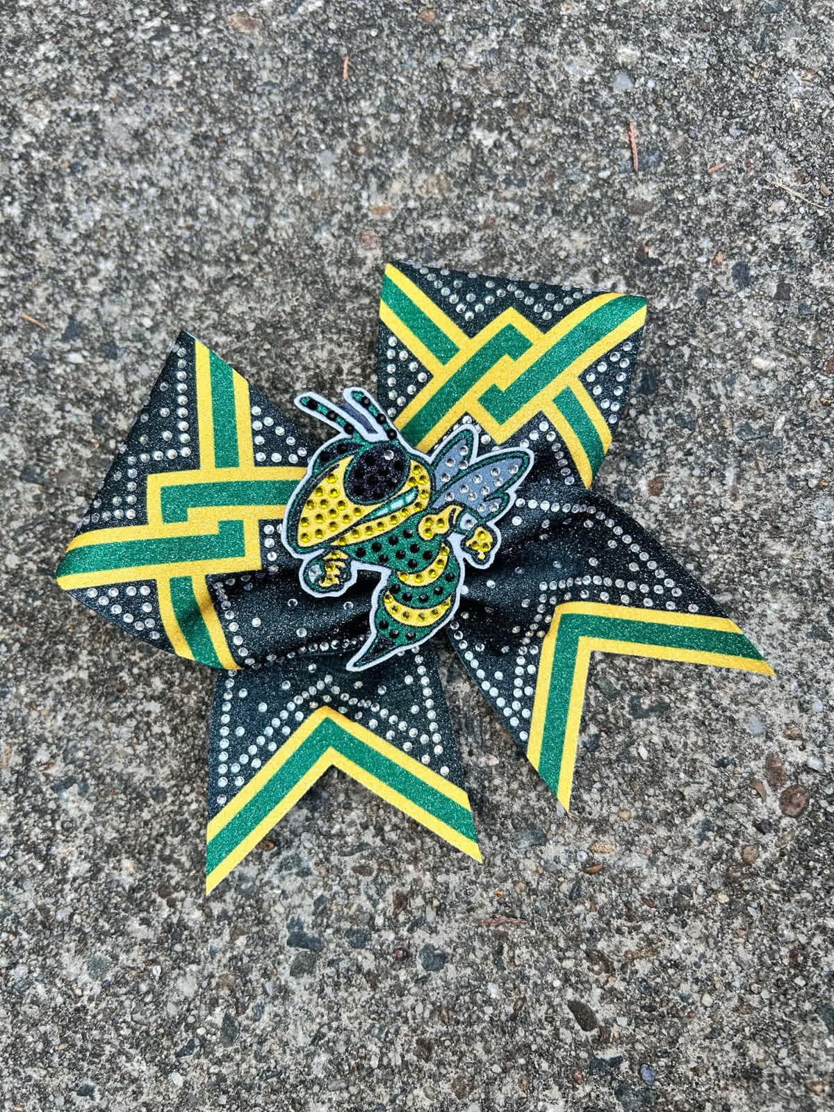 Custom Hornets Athletic Stripes Cheer Bow