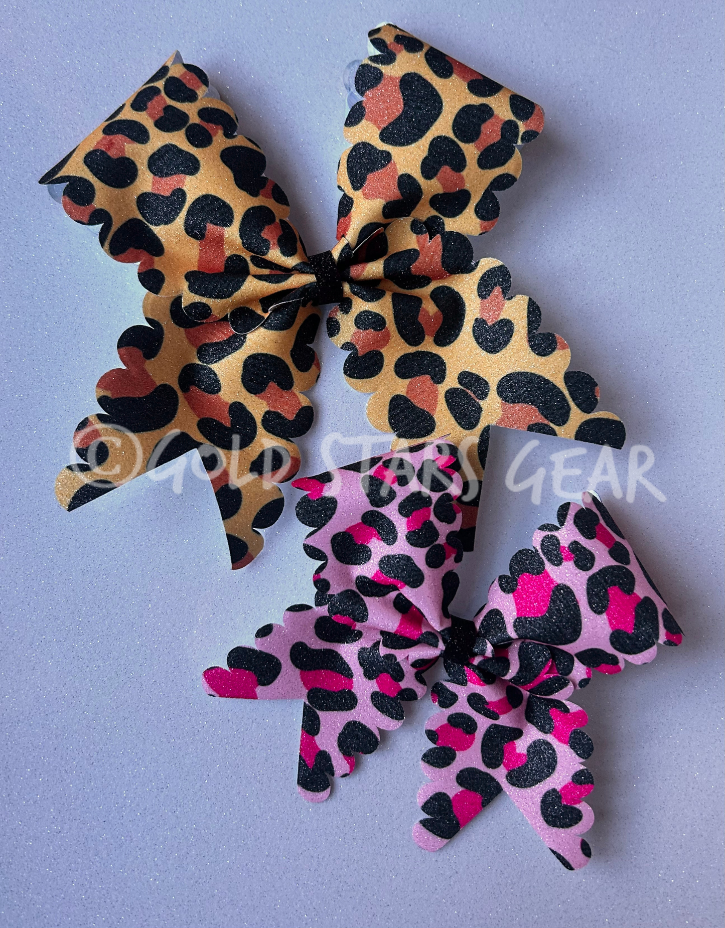 Scallop Cheetah Print Bow -Mini
