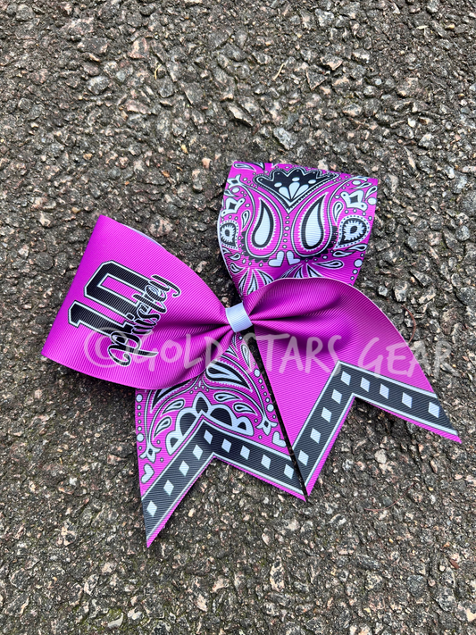 Personalized Cheer Bow with Bandana Accent