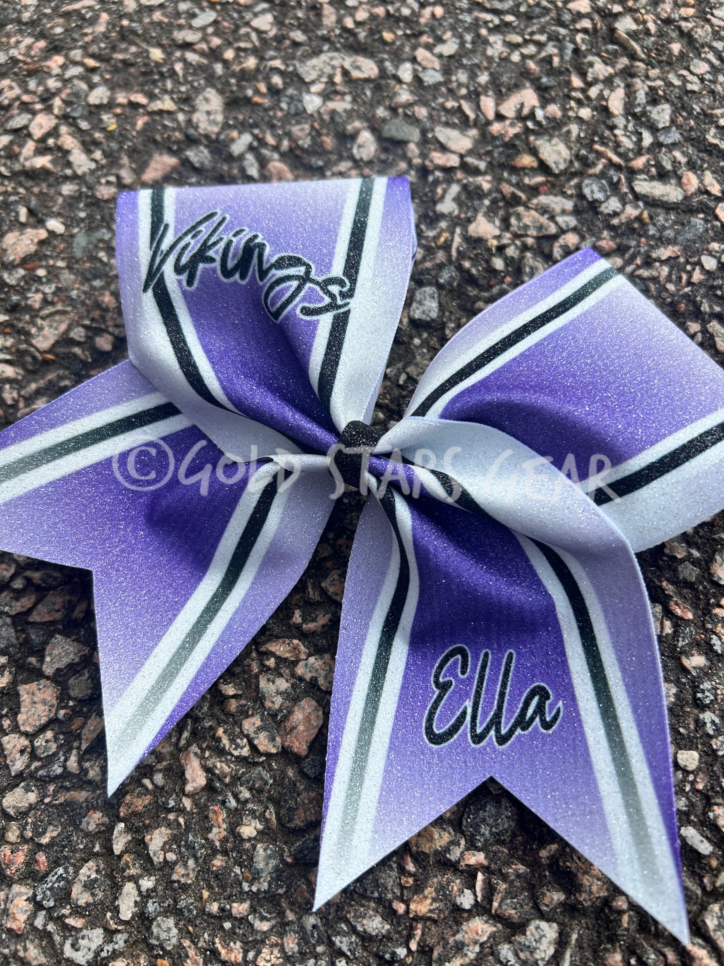 Athletic Stripes Customizable Glitter Cheer Bow
