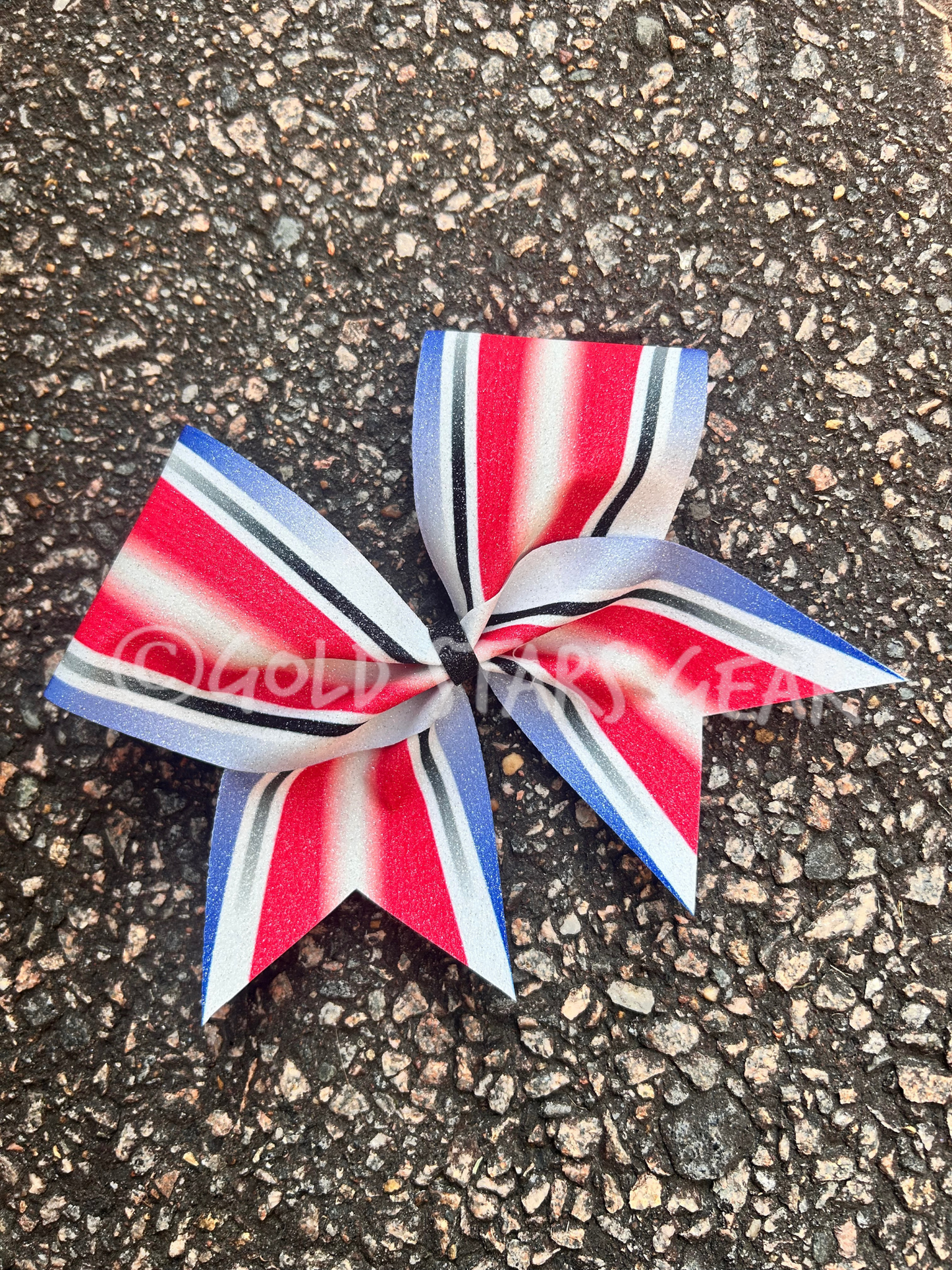 Athletic Stripes Customizable Glitter Cheer Bow