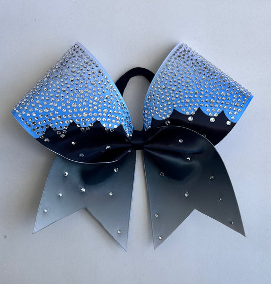 Customized Rhinestone Scallop Detail Cheer Bow