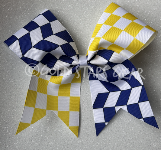 Checker Contrast 3" Ribbon- Cheer bow - Customizable