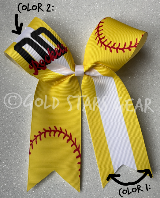 Softball Cheer Bow - Customizable - Personalized
